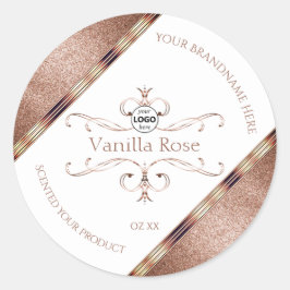  Roos Gold Glitter White Product Labels Logo