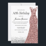 Roos Gold Glitter Womans 30e verjaardag Kaart<br><div class="desc">Roos Gold Glitter Womans 30th Birthday Party Invitation Bekijk overeenkomende objecten in niche en nestwinkel</div>