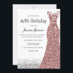 Roos Gold Glitter Womans 40e verjaardag Kaart<br><div class="desc">Roos Gold Glitter Womans 40e verjaardag Uitnodiging Bekijk overeenkomende objecten in niche- en nestwinkel</div>