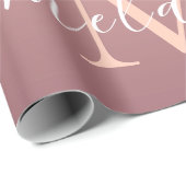 Roos Gold Glitter Wrapping Paper Jouw naam Letter Cadeaupapier (Rol Hoek)