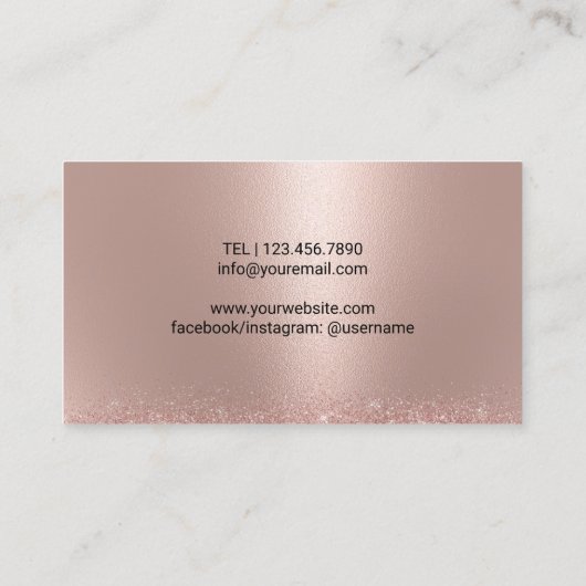 Roos Gold Glitter Yoga Pose Yoga Instructeur Visitekaartje (Achterkant)