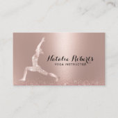 Roos Gold Glitter Yoga Pose Yoga Instructeur Visitekaartje (Voorkant)