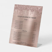 Roos Gold Glitter - Zakelijke prijslijst Reclamebord Met Voetstuk (Voorkant)