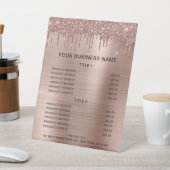 Roos Gold Glitter - Zakelijke prijslijst Reclamebord Met Voetstuk (Insitu)