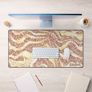 Roos Gold Glitter Zebra Naam toevoegen Monogram Lu Bureaumat