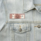 Roos Gold Glitter zorgt voor aangepaste bedrijfsvo Naamplaatje (In situ)