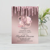 Roos Gold Glitter zorgt voor een 40e verrassingsda Kaart (Staand voorkant)