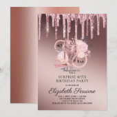 Roos Gold Glitter zorgt voor een 40e verrassingsda Kaart (Voorkant / Achterkant)