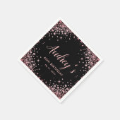 Roos Gold Glitter Zwart 60e Verjaardag Monogram Servet (Hoek)