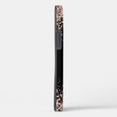 Roos Gold Glitter Zwart Gepersonaliseerde naam Case-Mate iPhone Case (Achterkant / Rechts)