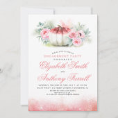 Roos Gold Glitters Pompoen Herfst Verlovingsfeest Kaart (Voorkant)