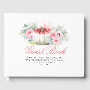 Roos Gold Glitters Pumpkin Herfst Baby shower Gastenboek