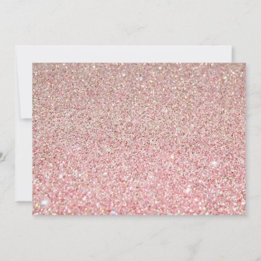 Roos Gold Glitters Roze Floral sparen de Datum Save The Date (Achterkant)