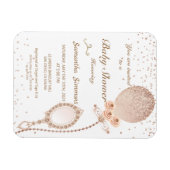 Roos Gold Glittery Ballon Baby shower Magneet (Horizontaal)