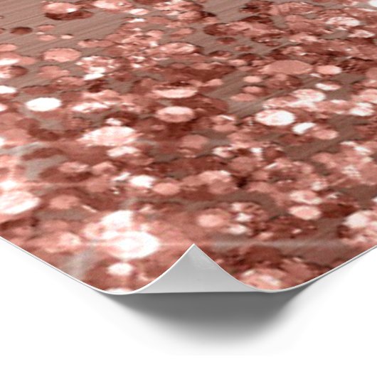 Roos Gold Glittery Folie 40th Birthday Welkom Poster (Hoek)