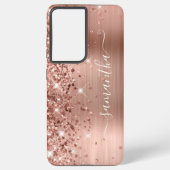 Roos Gold Glittery Folie Girly Signature Samsung Galaxy Hoesje (Achterkant)
