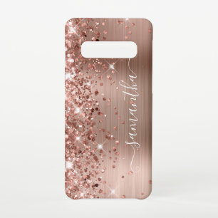 Roos Gold Glittery Folie Girly Signature Samsung Galaxy S10 Hoesje
