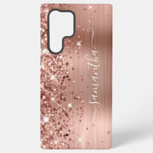 Roos Gold Glittery Folie Girly Signature Samsung Galaxy Hoesje