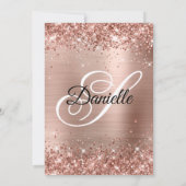 Roos Gold Glittery Folie Monogram 50e verjaardag Kaart (Achterkant)