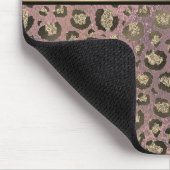 Roos Gold Glittery Leopard Muismat (Hoek)