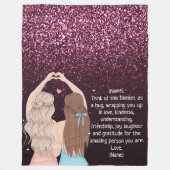 Roos Gold Glittery Sparkle Girls - Aangepaste noti Fleece Deken (Voorkant)