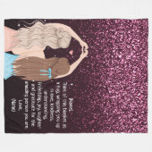 Roos Gold Glittery Sparkle Girls - Aangepaste noti Fleece Deken (Voorkant (Horizontaal))