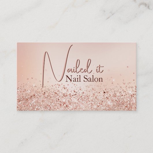 Roos Gold Glittery Visitekaartje (Voorkant)