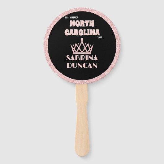 Roos Gold Glitz Pageant Fan Waver 10-Pack Handwaaier (Achterkant)