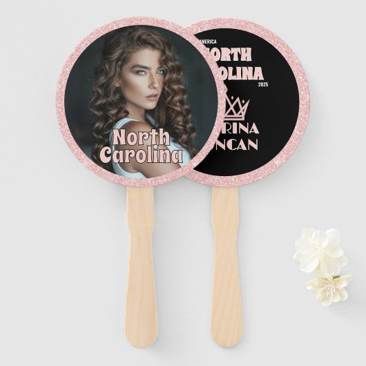 Roos Gold Glitz Pageant Fan Waver 10-Pack Handwaaier (Voorkant en achterkant)