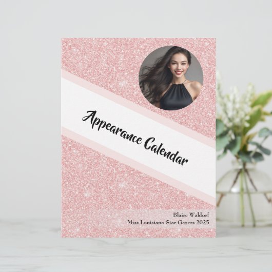 Roos Gold Glitz | Pageant Multomap Agenda pagina (Staand voorkant)