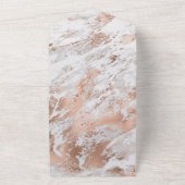 Roos Gold Glitz White marmer All In One Uitnodiging (Buitenkant)