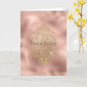 Roos Gold Glitzy Glitter kerstboom Kaart (Gele Bloem)