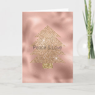 Roos Gold Glitzy Glitter kerstboom Kaart