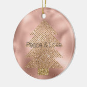 Roos Gold Glitzy Glitter kerstboom Keramisch Ornament (Links)