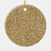 Roos Gold Glitzy Glitter kerstboom Keramisch Ornament (Achterkant)