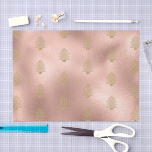 Roos Gold Glitzy Glitter kerstboom Tissuepapier (Craft)