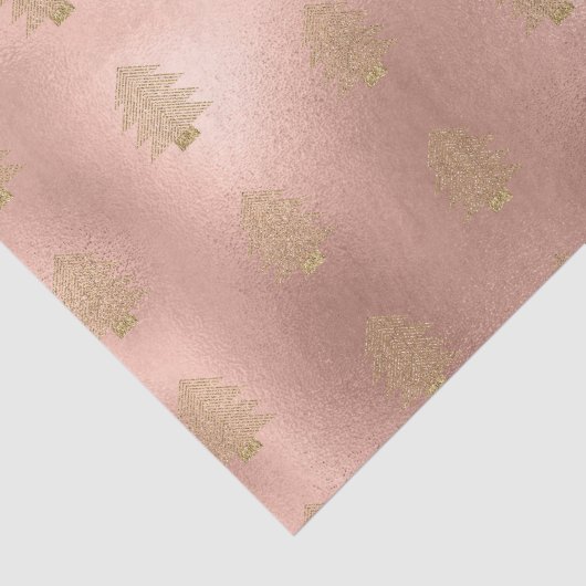 Roos Gold Glitzy Glitter kerstboom Tissuepapier (Detail)