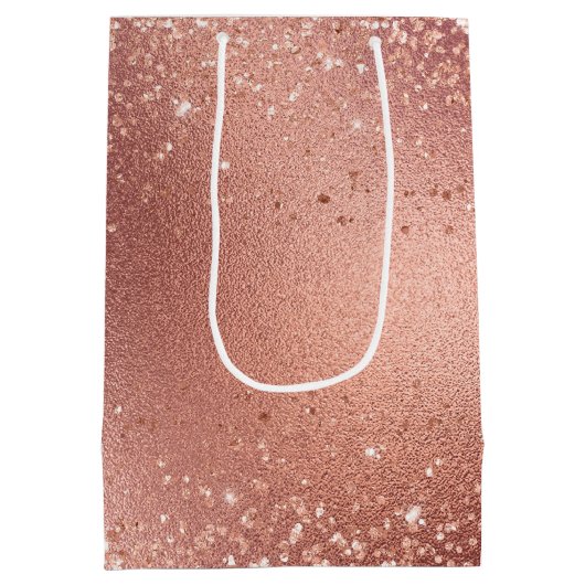 Roos Gold Glitzy Glitter Sparkle Medium Cadeauzakje (Achterkant)