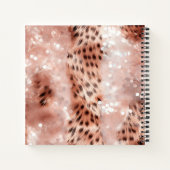 Roos Gold Glitzy Pink Leopard Uw foto Notitieboek (Achterkant)