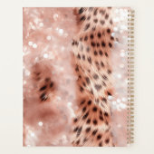 Roos Gold Glitzy Pink Leopard Uw foto Planner (Achterkant)