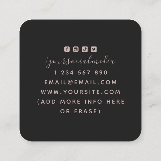 Roos Gold Goddess & Mystic Moon Celestial Energy Vierkante Visitekaartje (Achterkant)