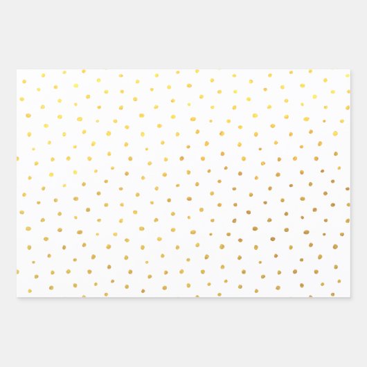 Roos Gold, Gold en Silver Foil Dot Pattern Inpakpapier Vel (Voorkant 2)