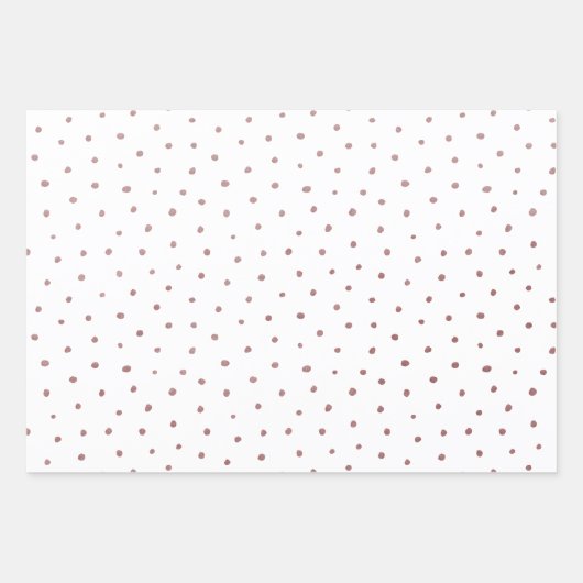 Roos Gold, Gold en Silver Foil Dot Pattern Inpakpapier Vel (Voorkant)