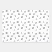 Roos Gold, Gold en Silver Glitter Paw Prints Inpakpapier Vel (Voorkant 3)