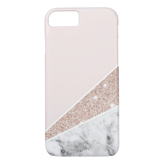 Roos Gold, Gold Glitter en marmer Case-Mate iPhone Case (Achterkant)