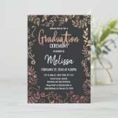 Roos Gold Gold Glitter Ombre Afstuderen Kaart (Staand voorkant)