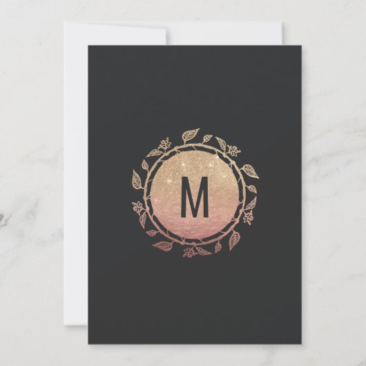 Roos Gold Gold Glitter Ombre Afstuderen Kaart (Achterkant)