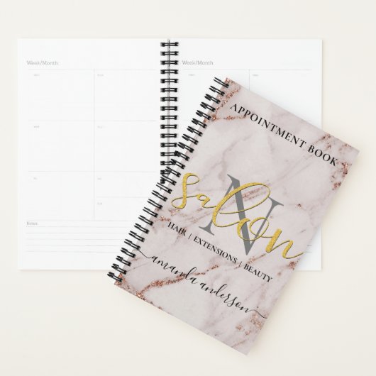 Roos Gold & Gold Salon Benoeming Book Planner (Display)