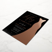 Roos Gold Gown 50 en 50 jaar oud Folie Uitnodiging (Gedraaid)