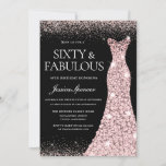 Roos Gold Gown Black 60th Birthday Kaart<br><div class="desc">Roos Gold Gown Black 60th Birthday Invitation Variations to the uitnodiging and matching items in onze winkel</div>